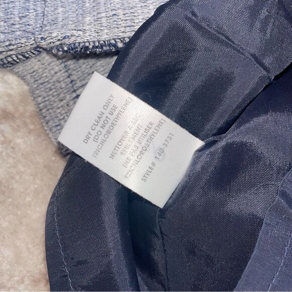 Nanette Lepore Tweed Skirt blue and gray pencil skirt with ruffle bottom SZ 8 - Picture 8 of 12